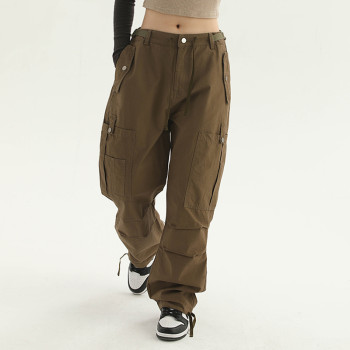 Custom Women's Fashion Cargo Pants| Custom Retro Loose Cargo Pants| Wholesale Casual Sport Cargo Pants