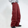 Custom Men's Multi-Pocket Pants | Male Rivet Loose Straight Tube Trousers | Casual Retro Cargo Pants