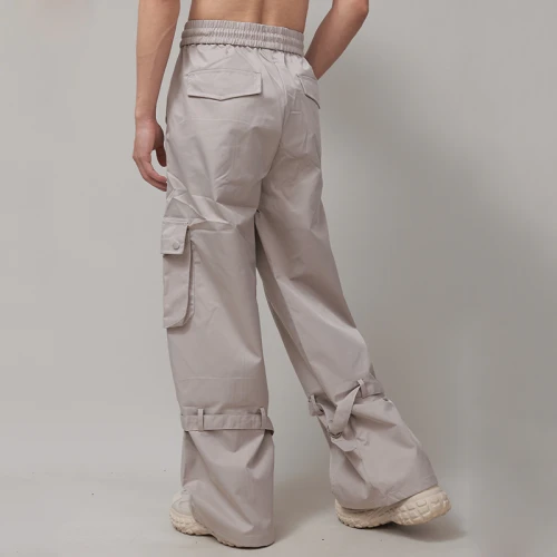 Custom Men's High Arcade Wind Multi-Pocket Pants | Unisex Loose Wide-Leg Trousers | Straight Leg Overalls Cargo Pant