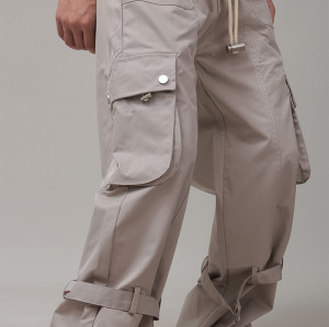 Custom Men's High Arcade Wind Multi-Pocket Pants | Unisex Loose Wide-Leg Trousers | Straight Leg Overalls Cargo Pant