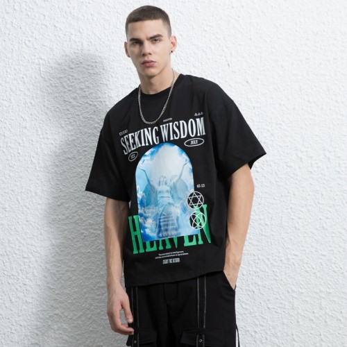 Custom Men's Loose Casual Top | Trendy Pattern T Shirt | High Street Hip Hop T Shirt