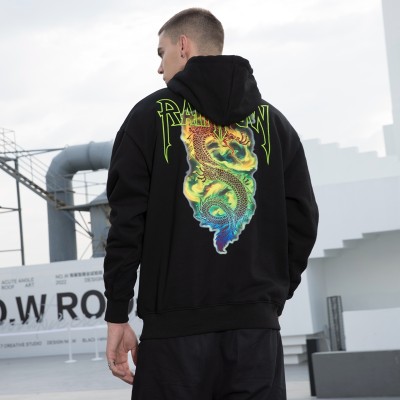 Mens High Street Hoodie Manufacturer | Custom Mens 100% Cotton Oversized | Chinese Dragan Print Hoodie