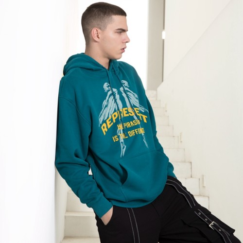Custom Mens Street Hoodie| 2022 New Direct Injection And Flocking Print| 100% Cotton Men's Oversized Hoodie Manufacturer