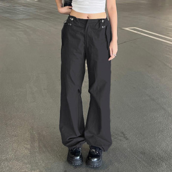 Custom Women's Retro Casual Cargo Pants| Custom Loose Fit Cargo Pants| Wholesale High Street Cargo Pants