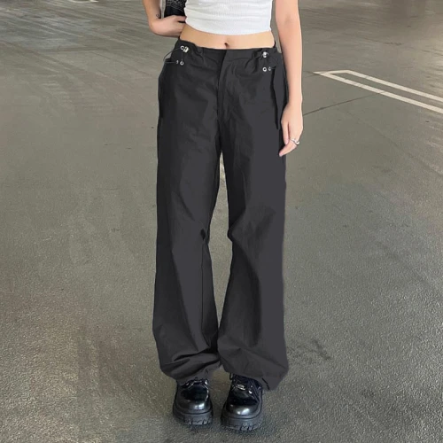 Custom Women's Retro Casual Cargo Pants| Custom Loose Fit Cargo Pants| Wholesale High Street Cargo Pants