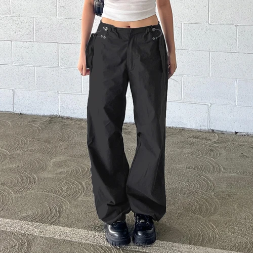 Custom Women's Retro Casual Cargo Pants| Custom Loose Fit Cargo Pants| Wholesale High Street Cargo Pants