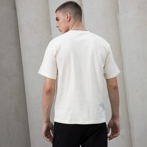 Top liso con hombros caídos personalizado para hombre | Camiseta deportiva de moda simple | Camiseta holgada informal de calle principal