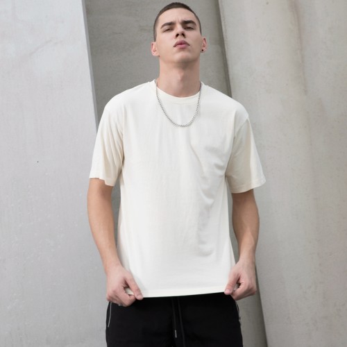 Custom Men's Drop Shoulder Solid Top | Simple Fashion Sport T Shirt | Casual Loose High Street T Shirt