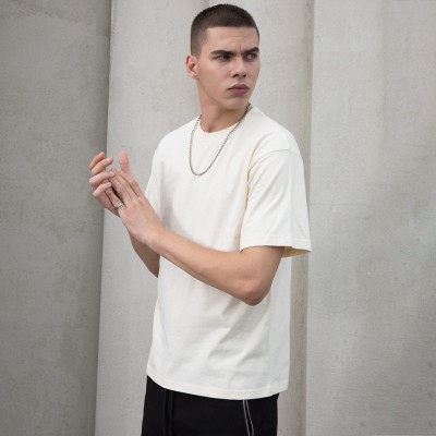 Custom Men's Drop Shoulder Solid Top | Simple Fashion Sport T Shirt | Casual Loose High Street T Shirt