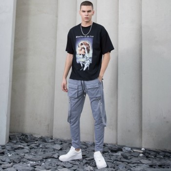 Custom Men's Loose Short Sleeve T Shirts| Custom 100% Cotton T Shirts|Wholesale Hip-pop T Shirts