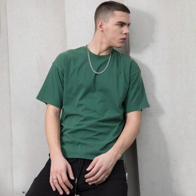 Custom Men's Pure Green Casual Top | Regular Cotton Fashion T Shirt | High Street Hip Hop T Shirt