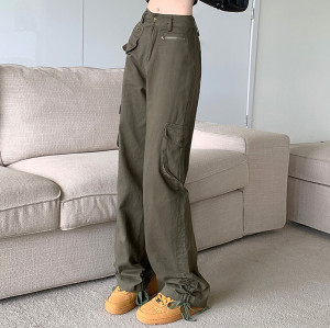 Custom Women's American Retro Cargo Pants| Custom Casual Sport Cargo Pants| Wholesale Hip-pop Dance Cargo Pants