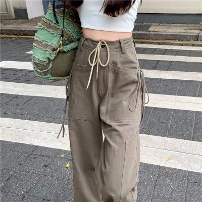 Custom Women's American Retro Cargo Pants| Custom High Street Fashion Cargo Pants| Wholesale Hip-pop Dance Cargo Pants