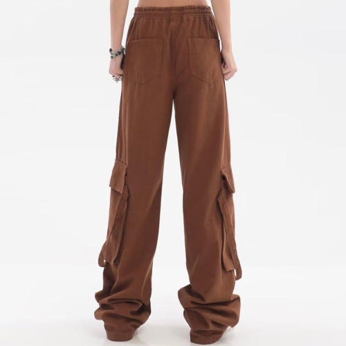 Custom Women's Retro Cargo Pants| Custom High Waist Cargo Pants| Wholesale Hip-pop Dance Cargo Pants