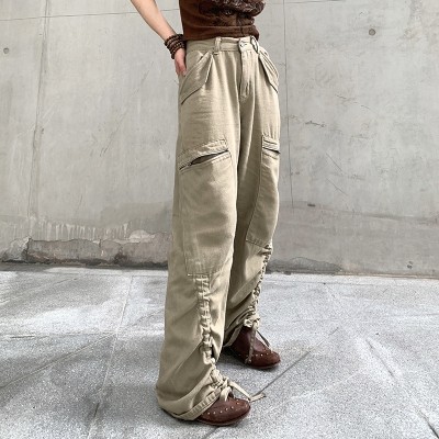 Custom Women's USA Retro Cargo Pants| Custom Casual Sport Cargo Pants| Wholesale Hip-pop Cargo Pants