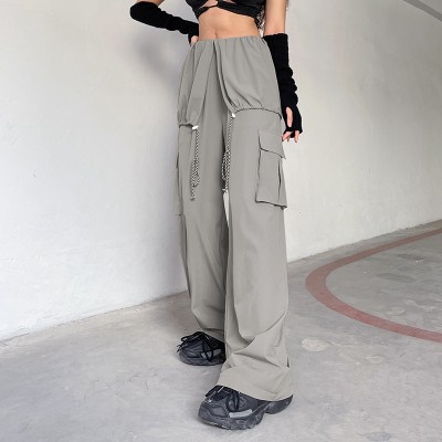Custom Women's American Retro Cargo Pants| Custom High Street Cargo Pants|  Casual Big Pockets Cargo Pants
