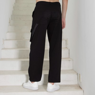 Stock Mens Fashion Trousers| Serrated Color Line Belt Trousers| Men's High Street Pants|Loose Fit Hip-pop Trousers For Men