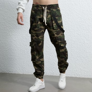 Stock Mens Fashion Trousers|Camo Strip Design Pants| Costume Foot Pants For Men| High Street Style Camo Pants