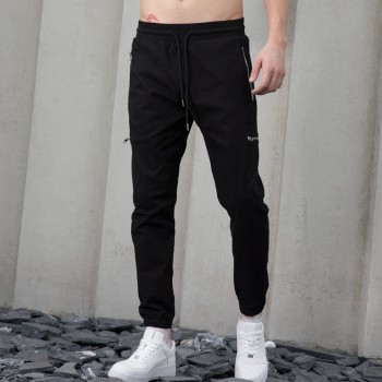 Stock Mens Fashion Joggers |Wholesale Mens Cotton Trousers| Mens Pure Color Pants|Beam Foot Trousers|Metal Zipper Pocket Pants