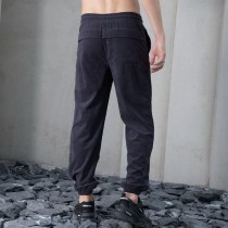 Stock Mens Fashion Trousers|Corduroy Bunched Trousers| Pure Color Pants For Men| Loose Fit Drawstring Waistband Pants