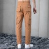 Stock Men's Fashion Casual Cargo Pants| High Street Cargo Pants| Wholesale Botton Waistband Cargo Pants|Warm Color Cargo Pants For Men