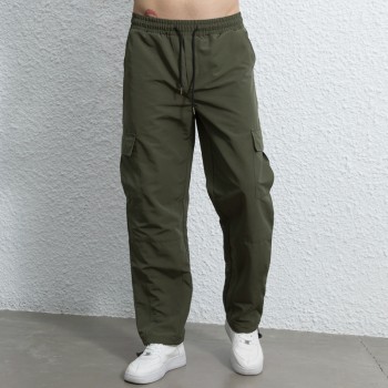 Stock Men's Fashion Casual Cargo Pants| High Street Cargo Pants| Wholesale Drawstring Waistband Cargo Pants| Loose Fit Cargo Pants For Men