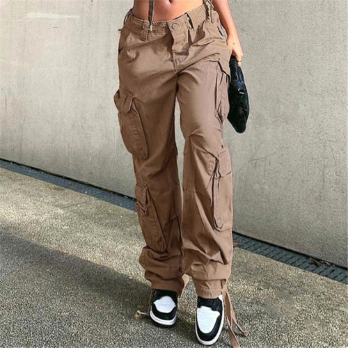 Custom Women's High Street Causal Pant | Low Waist Loose Trousers | Multi-Pocket Trendy Cargo Pant