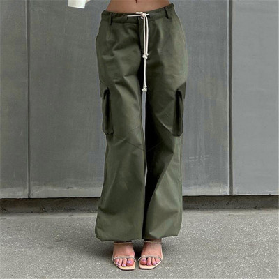 Custom Women's Solid Multi-Pocket Pant | High Street Hip Hop Trousers | Street Dance Fashion Cargo Pant