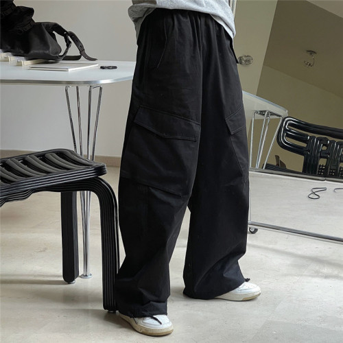 Custom Women's Solid Loose Casual Pant | Multi-Pocket Drawstring Trousers | Hip Hop Fashion Cargo Pant