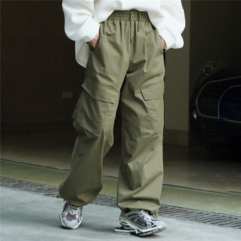 Custom Women's Solid Loose Casual Pant | Multi-Pocket Drawstring Trousers | Hip Hop Fashion Cargo Pant