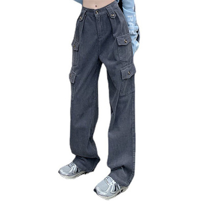 Custom Women's Loose Drawstring High Wasit Pant | Multi-Pocket Casual Trendy Trousers | High Street Hip Hop Cargo Pant