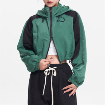 Custom American Waterproof Winderbreaker| Custom Women's Short Winderbreaker| Wholesale Casual Winderbreaker