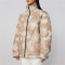 Custom Women's PU Leather Puff Jacket| Stand Collar Winter Jackets For Lady| Custom Tie Dye Design Puff Jacket For Women