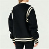 Women's Baseball Jackets Manufacturer| Autumn And Winter High Street Jacket| 100% Lamb Wool Baseball Jacket For Women
