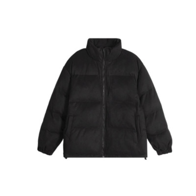 Custom Men's Embroidered Cotton Coat| Custom Suede Padded Cotton Coat| Wholesale American Stand Collar Cotton Coat