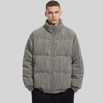 Custom Men's Casual Embroidered  Cotton Coat| Custom Winter Thickening  Warm Cotton Coat| Wholesale Loose Cotton Coat