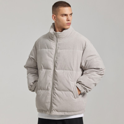 Custom Men's Waffle Cotton Coat| Cutom Thickened Warm Cotton Coat| Wholesale Loose Casual Cotton Coat