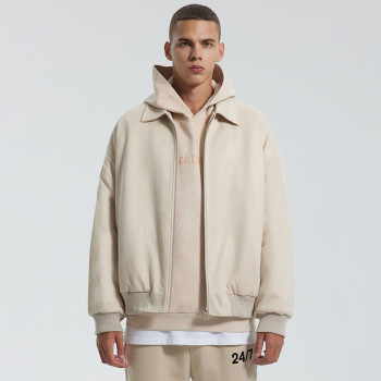 Custom Men's Suede Loose Cotton Coat| Custom American Retro Cotton Coat| Wholesale High Street Cotton Coat