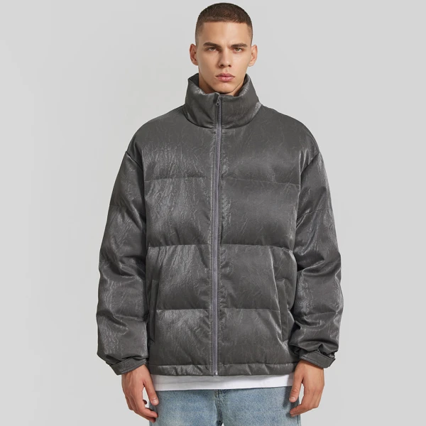 Custom Men's American Street Cotton Coat| Custom Loose Thickening Warm Cotton Coat| Wholesale Embossed Cotton Coat