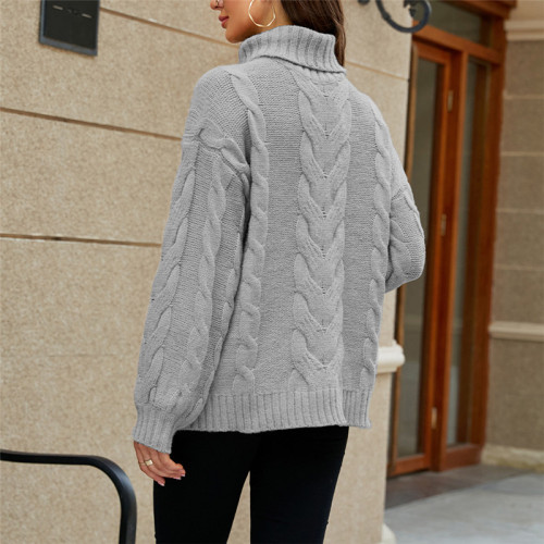 Women's Flared Sleeve Sweater Manufacturer| Twist Turtleneck Women's Fashion Sweater| Custom Women's Pullover Sweater