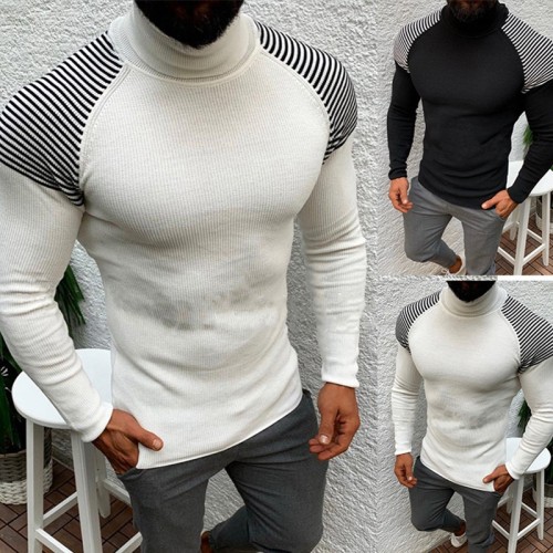 Custom Men's Europe American Sweater | Spring Slim Long Sleeve Sweater | Pullover Turtleneck Sweater