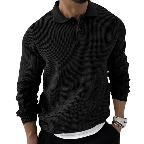 Custom Men's European American Lapel Sweater | Men's Fashion Slim Sweater | Long Sleeve Knit Sweater