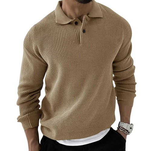 Custom Men's European American Lapel Sweater | Men's Fashion Slim Sweater | Long Sleeve Knit Sweater