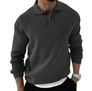Custom Men's European American Lapel Sweater | Men's Fashion Slim Sweater | Long Sleeve Knit Sweater