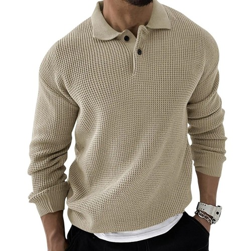 Custom Men's European American Lapel Sweater | Men's Fashion Slim Sweater | Long Sleeve Knit Sweater