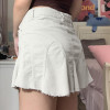 Falda delgada sexy para mujer personalizada | Falda de cintura alta de otoño | Falda corta plisada de mezclilla Hot Girl
