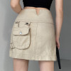 Falda corta de mezclilla con bolsillo para mujer personalizada | Nueva falda con diseño de doble botón japonés | Falda de cadera con paquete de cintura alta Hot Girl