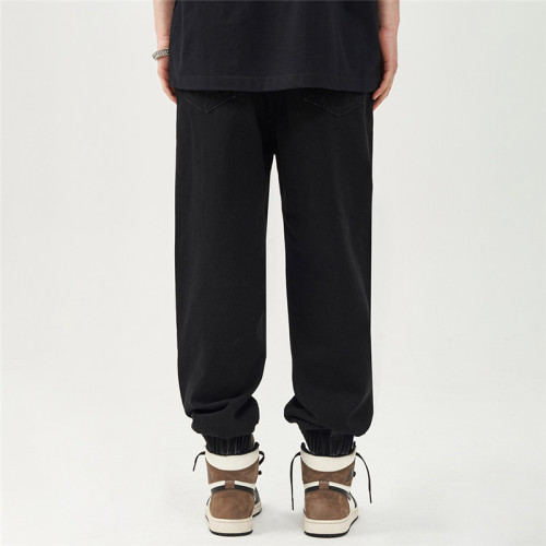 Jeans negros primavera verano hombre personalizados | Leggings casuales sueltos de tendencia | New High Street pantalones combinados