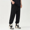Jeans rectos sueltos negros para hombre personalizados | Pantalones con diseño de personalidad y bolsillos laterales | Pantalones American Street Trend