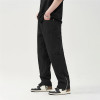 Jeans noirs amples droits pour hommes personnalisés | Pantalon Design Personnalité Poches Latérales | Pantalon tendance street américain